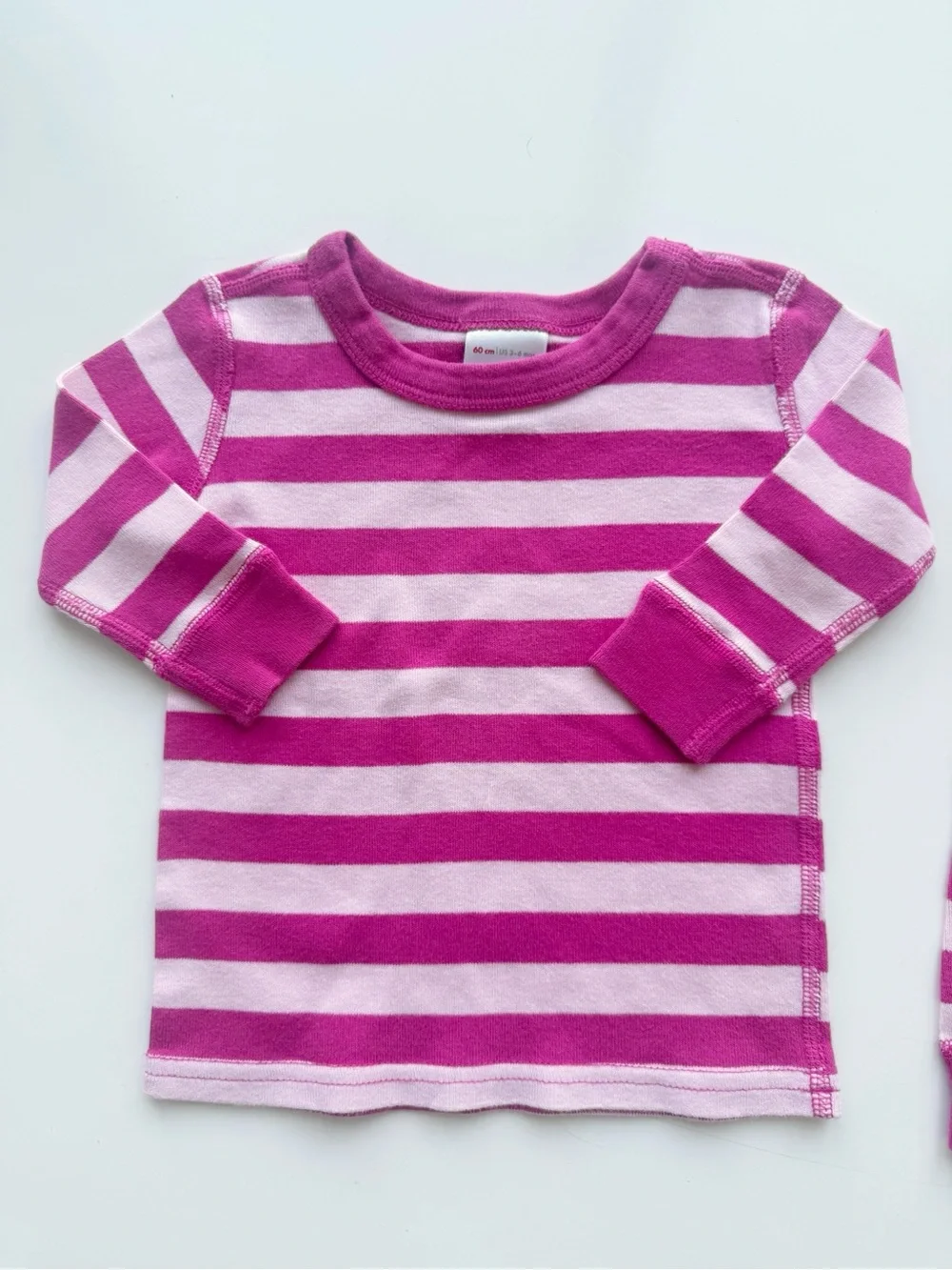 Hanna Andersson Pink Striped Long Johns Size 3-6M